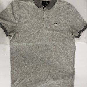 Hollister Light Gray Polo with Dark Gray Contrast Trim
